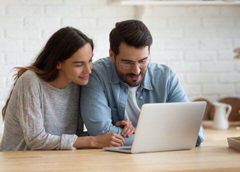 Couple reviewing documents